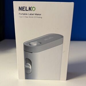 NELKO Portable Label Maker - White and Light Gray